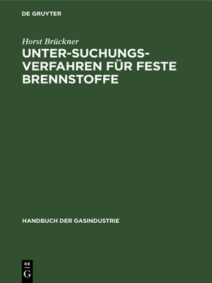 cover image of Untersuchungsverfahren für feste Brennstoffe
